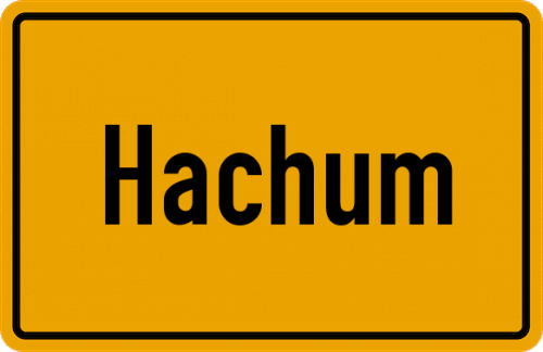 Ortsschild Hachum