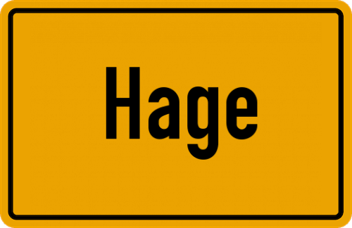 Ortsschild Hage