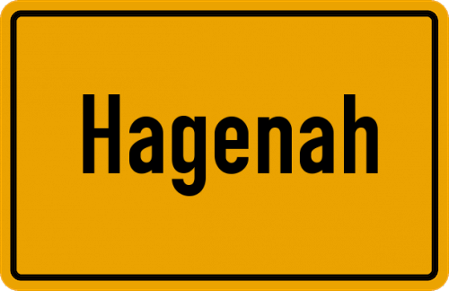 Ortsschild Hagenah
