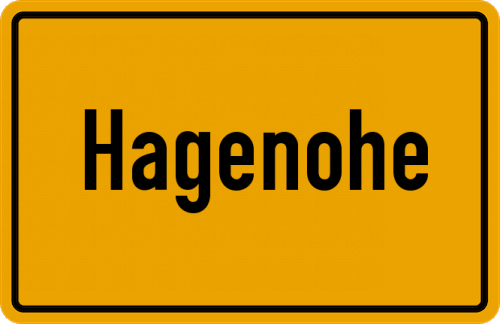Ortsschild Hagenohe, Kreis Bayreuth