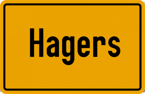 Ortsschild Hagers