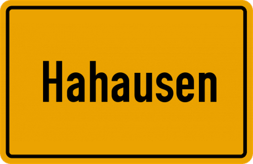 Ortsschild Hahausen