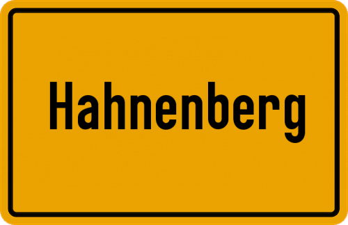 Ortsschild Hahnenberg, Kreis Nienburg, Weser