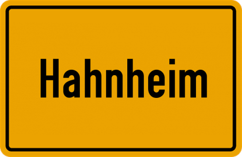 Ortsschild Hahnheim