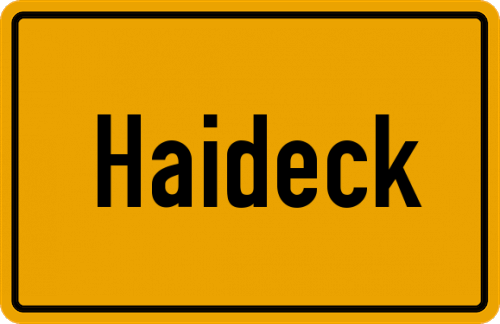 Ortsschild Haideck
