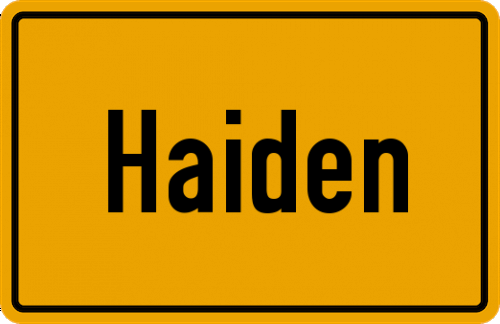 Ortsschild Haiden, Kreis Rosenheim, Oberbayern