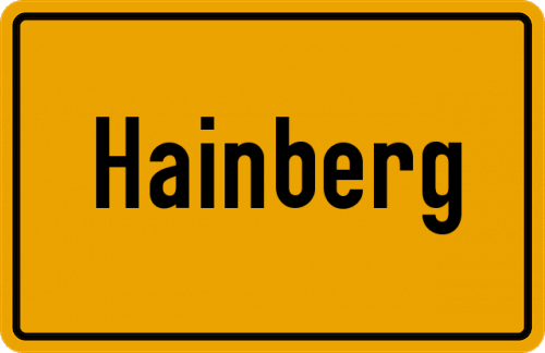 Ortsschild Hainberg, Niederbayern