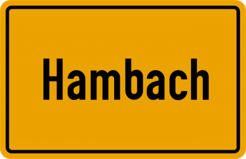 Ortsschild Hambach, Kreis Jülich
