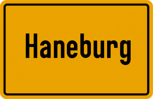 Ortsschild Haneburg