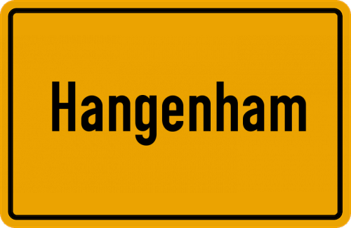 Ortsschild Hangenham, Kreis Freising