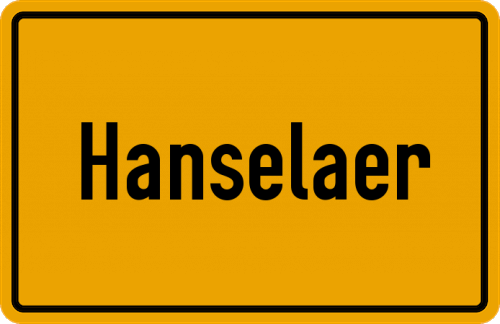 Ortsschild Hanselaer, Niederrhein