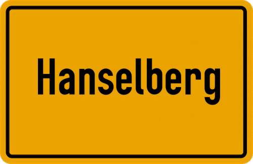 Ortsschild Hanselberg