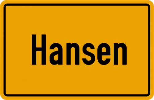 Ortsschild Hansen, Kreis Uelzen