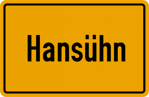 Ortsschild Hansühn