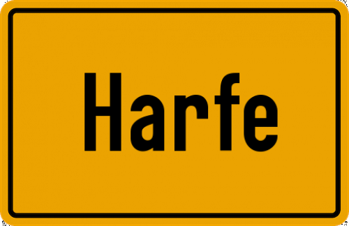 Ortsschild Harfe