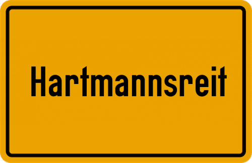 Ortsschild Hartmannsreit, Niederbayern
