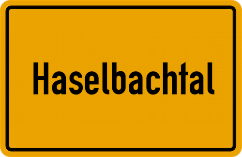 Ortsschild Haselbachtal