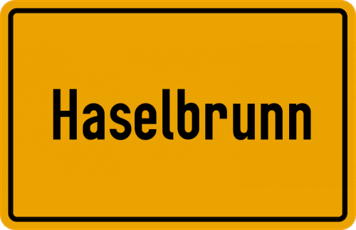 Ortsschild Haselbrunn