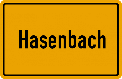 Ortsschild Hasenbach, Oberberg Kreis