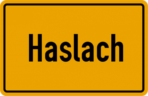 Ortsschild Haslach, Kreis Bad Aibling