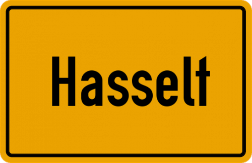 Ortsschild Hasselt, Niederrhein