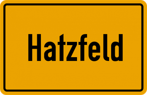 Ortsschild Hatzfeld