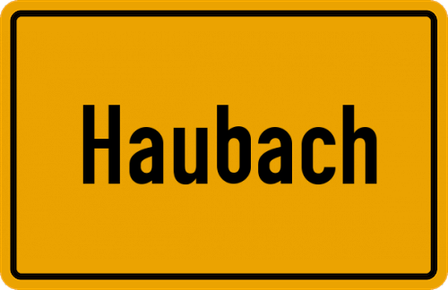 Ortsschild Haubach