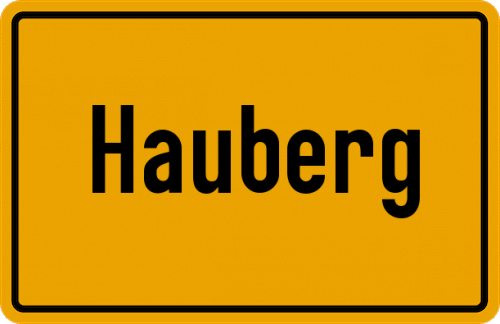 Ortsschild Hauberg