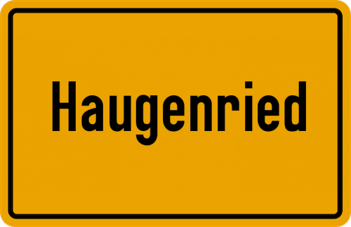 Ortsschild Haugenried