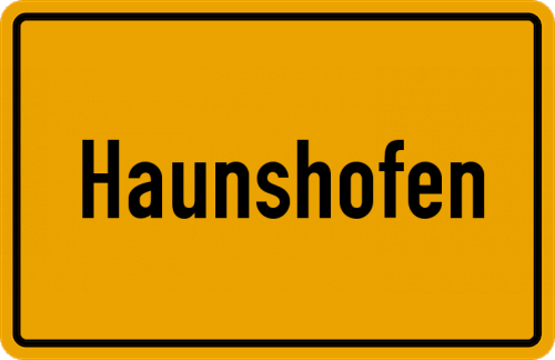 Ortsschild Haunshofen