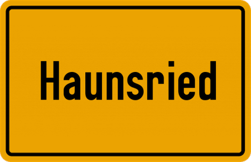 Ortsschild Haunsried