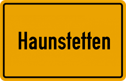 Ortsschild Haunstetten, Kreis Augsburg