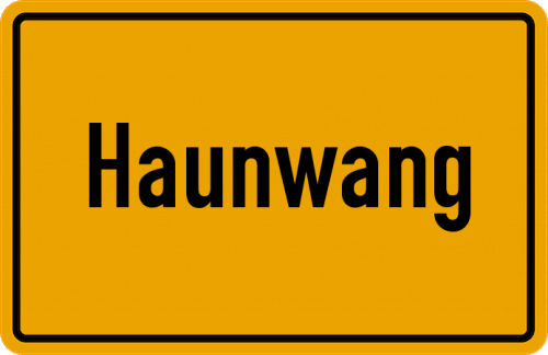 Ortsschild Haunwang, Niederbayern