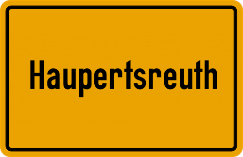 Ortsschild Haupertsreuth