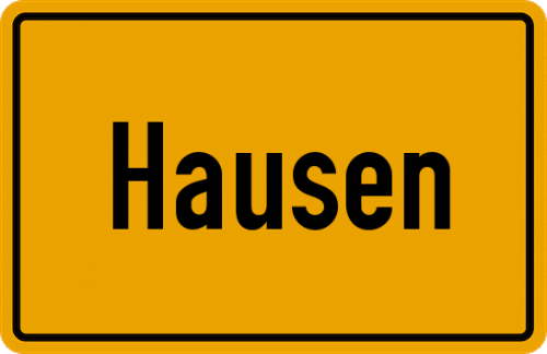 Ortsschild Hausen, Kreis Offenbach am Main