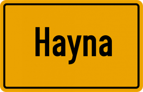 Ortsschild Hayna, Pfalz