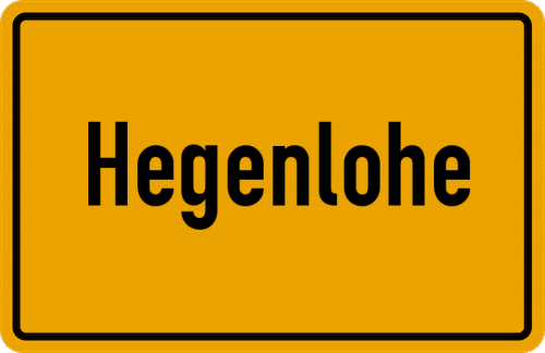 Ortsschild Hegenlohe