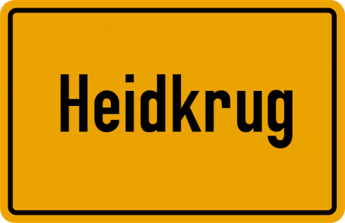 Ortsschild Heidkrug, Gemeinde Osterrönfeld