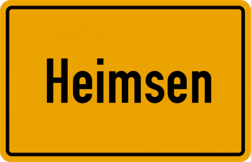 Ortsschild Heimsen, Kreis Minden, Westfalen