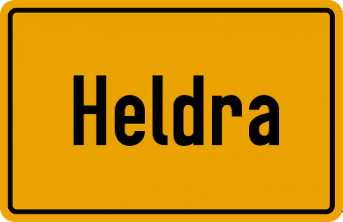 Ortsschild Heldra