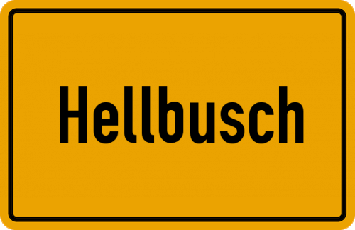 Ortsschild Hellbusch