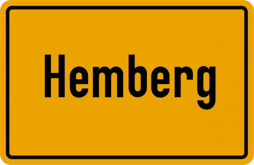 Ortsschild Hemberg, Oberbayern