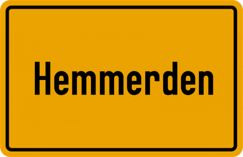 Ortsschild Hemmerden, Niederrhein