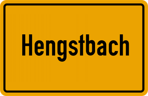 Ortsschild Hengstbach, Pfalz