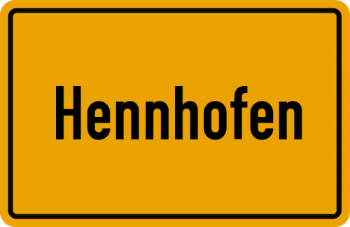 Ortsschild Hennhofen, Schwaben