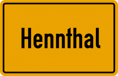 Ortsschild Hennthal