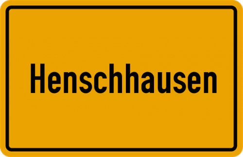 Ortsschild Henschhausen, Hunsrück