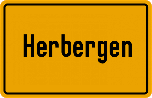 Ortsschild Herbergen, Oldenburg