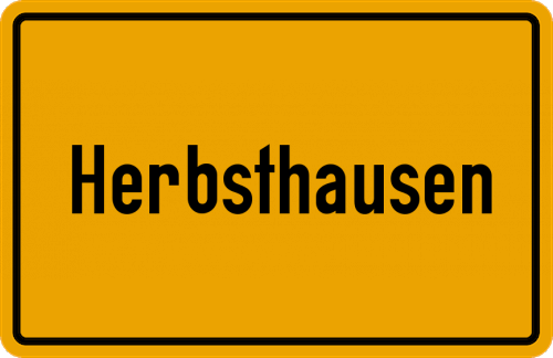 Ortsschild Herbsthausen, Tauber