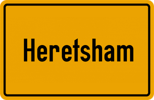 Ortsschild Heretsham, Oberbayern